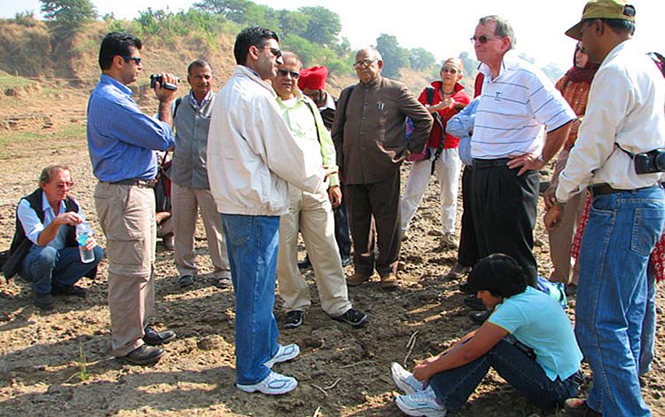Martin discussing with collegues in north central India